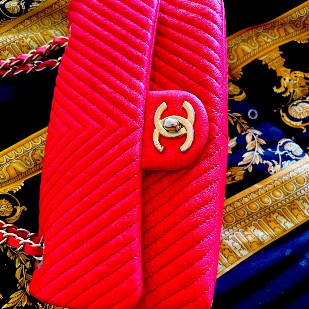 Chanel red handbag